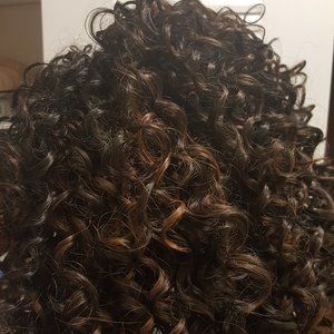 Dark brown cute curly It's a wig synthetic hair costume dress up halloween